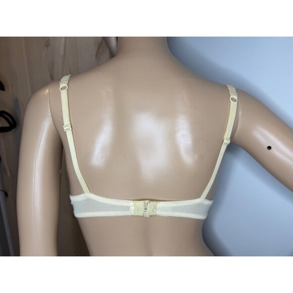 Y2K 2001 Victorias Secret Yellow Floral Embroidered Push-Up Bra 34A Adjustable S - Picture 3 of 6